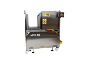 MDXi-NT industrial X-ray inspection machine with touchscreen controls, conveyor system, and safety shielding for inspection applications.